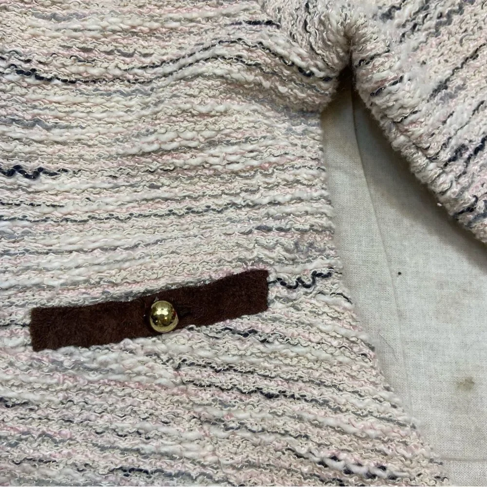Janie and‎ Jack Sweet Stables Boucle Bow Dress Size 4 Pink and Brown